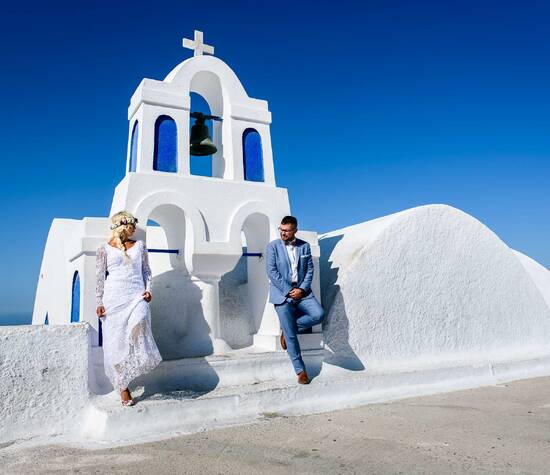 Paula & Arek - sesja ślubna na Santorini